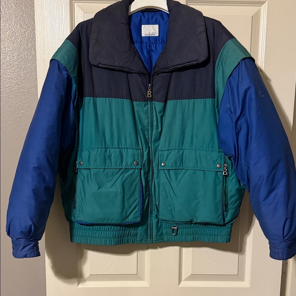 Bogner Blue and Green Puffer Jacket